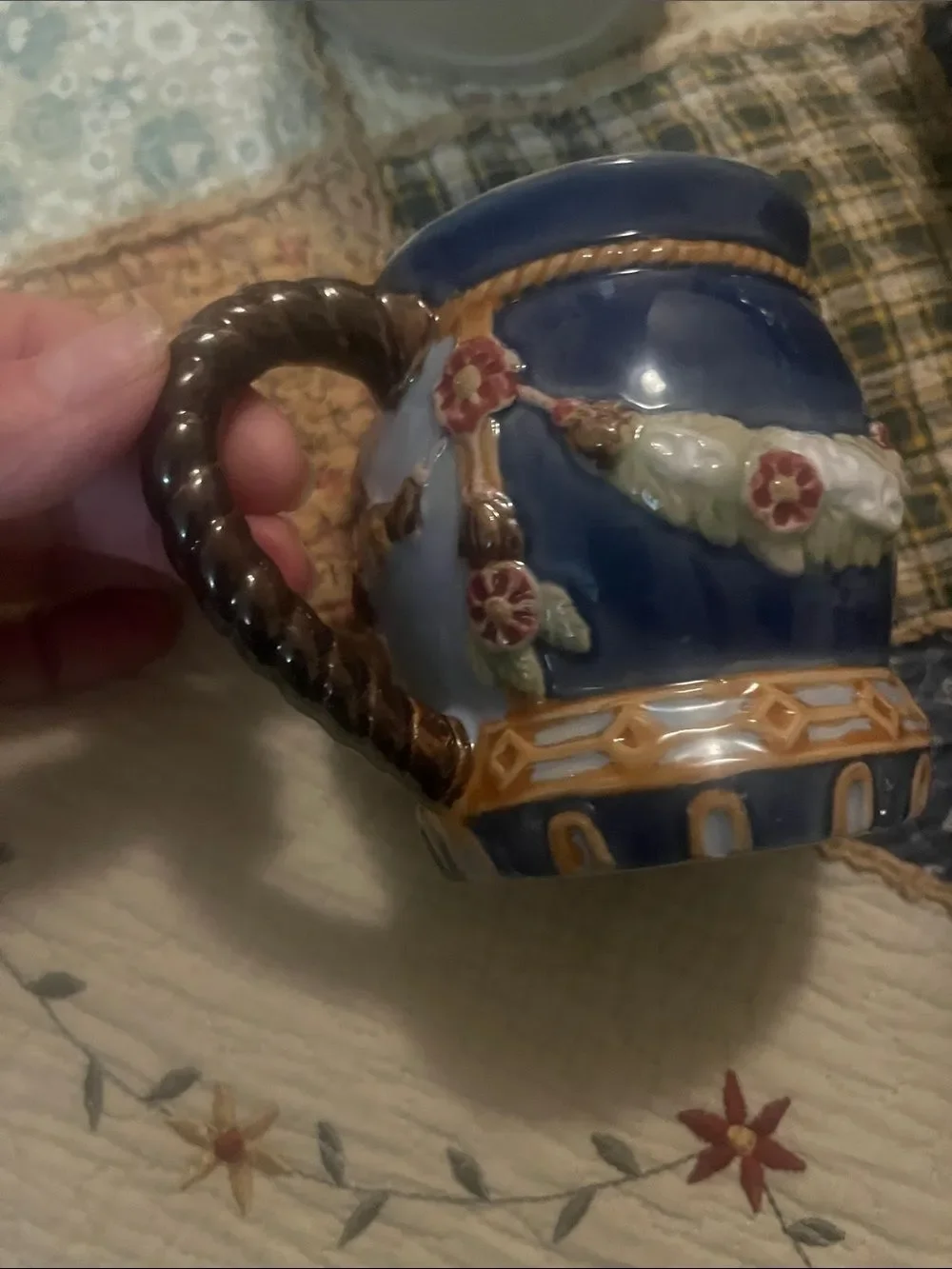 Vtg Majolica cbk mug